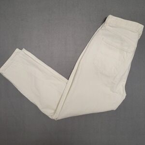DENIM FORUM BF HIGH RISE LOOSE CREAM WHITE DENIM JEANS WOMEN SIZE 28L
